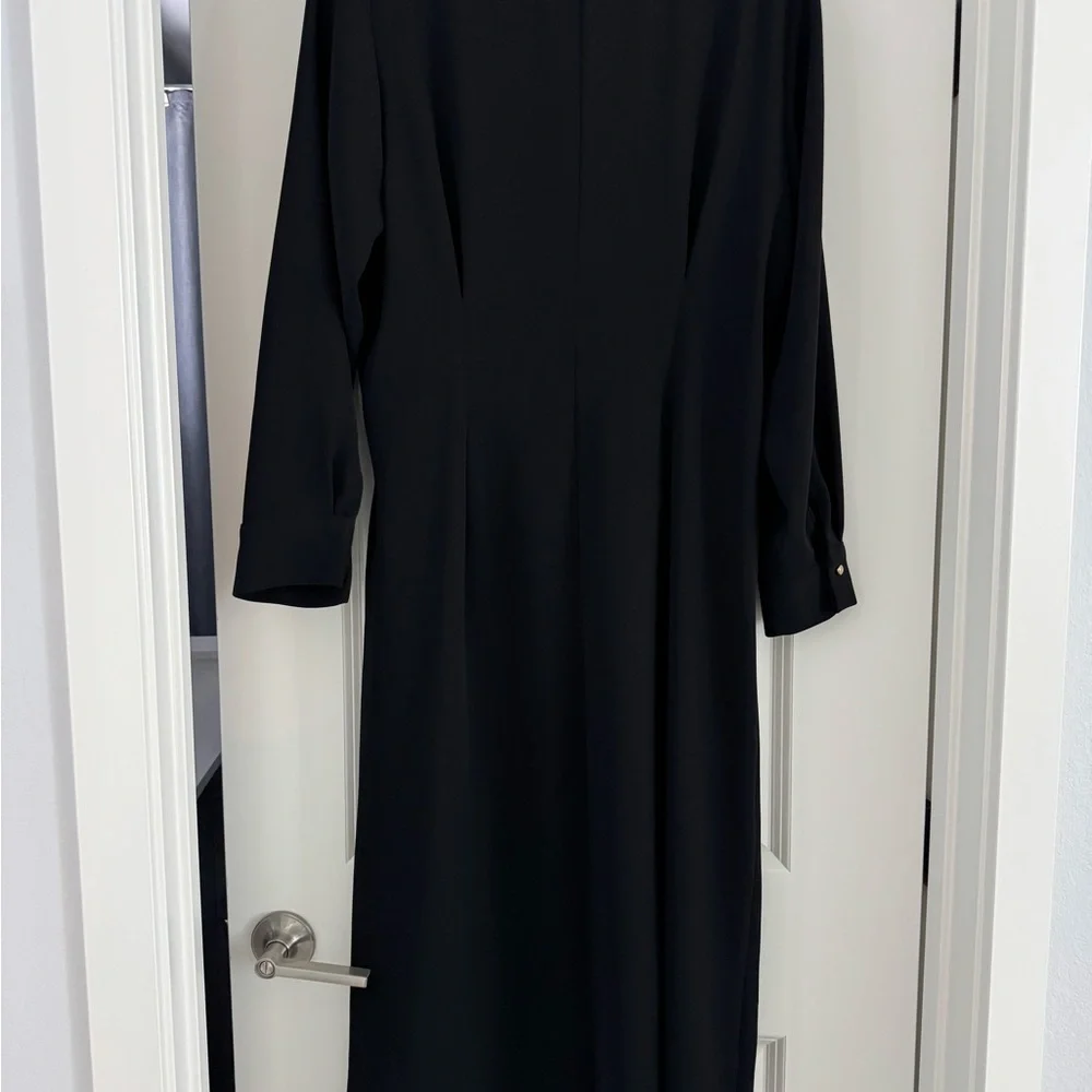 Zara Black Pleated Button-Down Dress - Picture 4 of 8